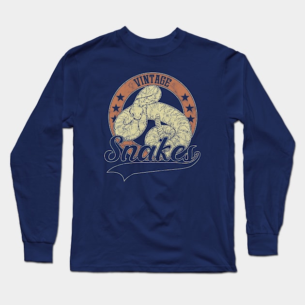 Vintage Snakes Long Sleeve T-Shirt by bluerockproducts